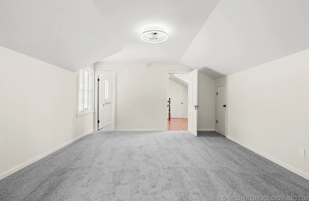 Repainted bedroom with clean lines